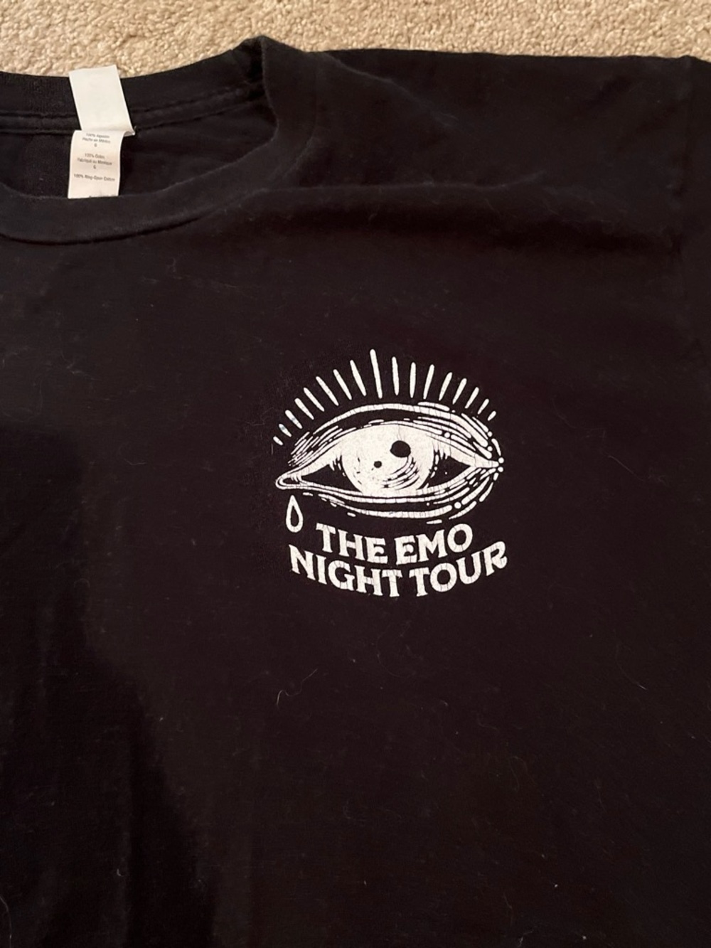 Tultex Black Graphic 'The Emo Night Tour' Tee - White Print